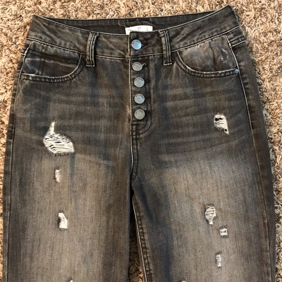 Ivy + Main button high waist distressed skinny jeans - Picture 5 of 12